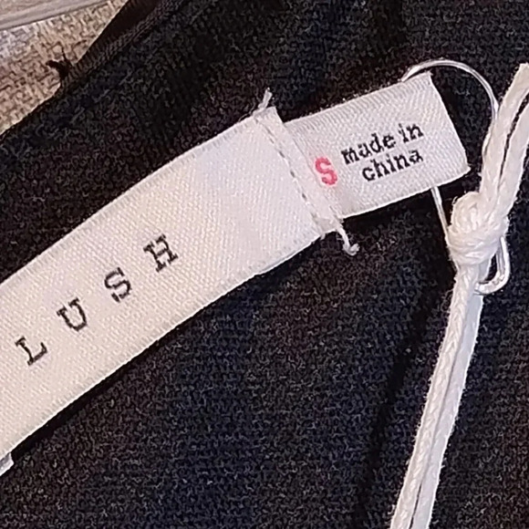 Lush NWT Ruched  Front Long Sleeve Mesh Dress in Black Size Small - Picture 3 of 14